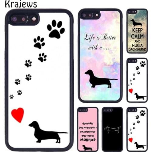 Krajews Dachshund Sausage Dog Quotes Phone Case For iPhone X XR XS 11 12 Pro MAX 5 6 6S 7 8 Plus Samsung Galaxy S7edge S8 S9 S10
