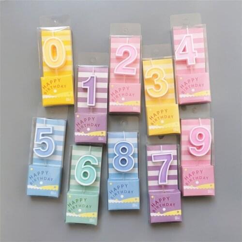 1pc Random Color Number 0-9 Digital Candles Birthday Cake Decoration Kids Child Birthday Candles Baby Birthday Party Festival