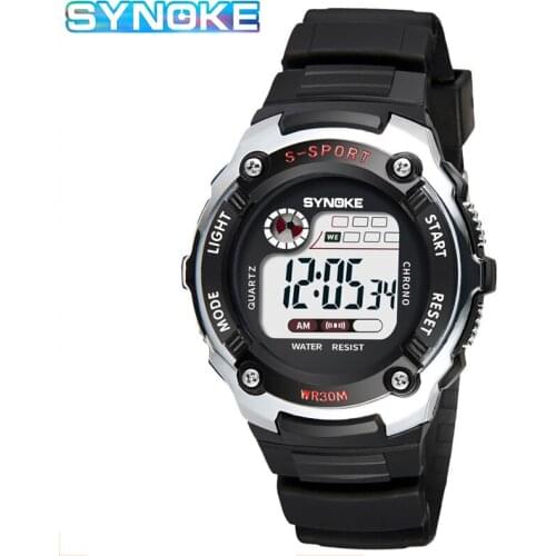 SYNOKE Girls Sport Watch For Kids LED Alarm Waterproof Chronograph Childrens Watches Student Digital Wristwatch Reloj Hombre