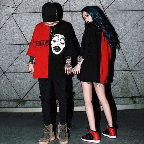 Harajuku Lover T Shirt for Men Women Grim Reaper Print Punk Rock Fashion Graphic T-Shirt Women Cotton tshirt Plus Size