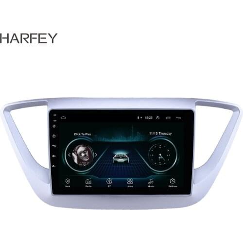 Harfey HD Touchscreen 9" Android 8.1 GPS Navi Radio for Hyundai Verna 2016 with Bluetooth AUX Music support DVR Carplay OBD SWC
