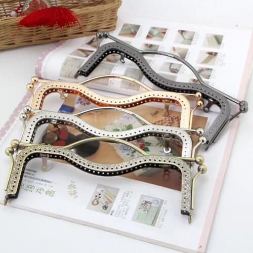 K559 20CM square handle purse frame Handmade cloth art DIY Kiss lock bag coin purse Hardware accessories
