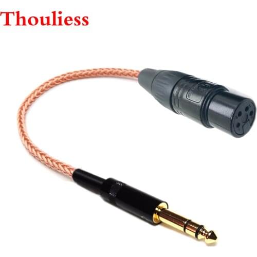 Thoulies HIFI Single Crystal Copper 6.35mm TRS 3pin Male to 4pin XLR Balanced Female Audio Adapter Cable 1/4 6.35mm to XLR