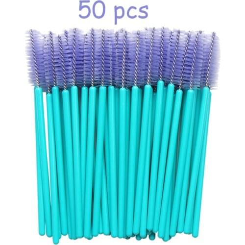50PCS/Lot 6 Colors Disposable Mascara Wands Applicator Eyelash Extension Brushes Mascara Brush Makeup Tool