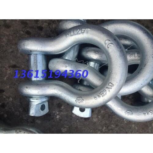 Bow shackle shackle 25T American 25 tons of galvanized 1-3/4 horseshoe bow shackle shackle