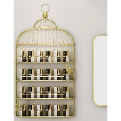 Metal paint Nordic manicure storage shelf wall hanging strong load-bearing wall storage shelf makeup mask nail polish display sh