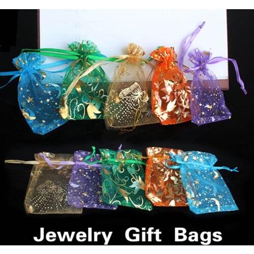 50 Pcs Lovely Multifunctional Mini Drawstring Organza Jewelry Pouch Gift Bags for Wedding Candy Pendant FP8 ST14