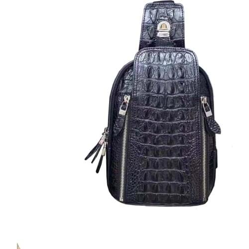 Fanzunxing new men chest bag men crocodile leather bag male crocodile bag single shoulder crocodile bag for male
