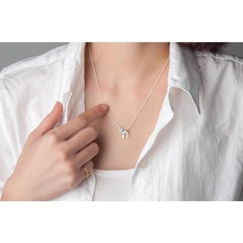 New Simple Antler Christmas deer animal Necklace Reindeer Horn Stag Cute Bambi Woodland Fawn elk Necklace Lucky festival jewelry