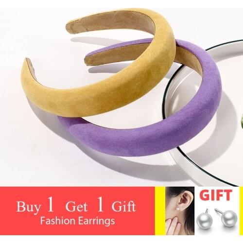 Haimeikang Solid Color Headband Headdress Women Fashion Bezel Rims Tiara Winter Warm High Quality Head Hoop Hair Accessories