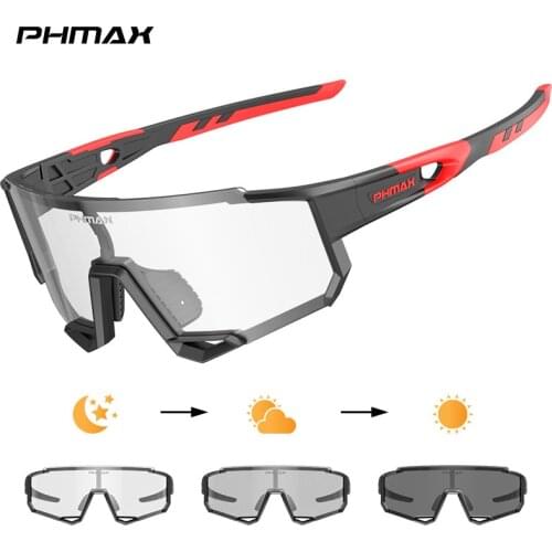 PHMAX Photochromic Cycling Glasses Unisex MTB Mountain Bike Sunglasses Road Bicycle UV Protection Goggles Sports Cycling Eyewear
