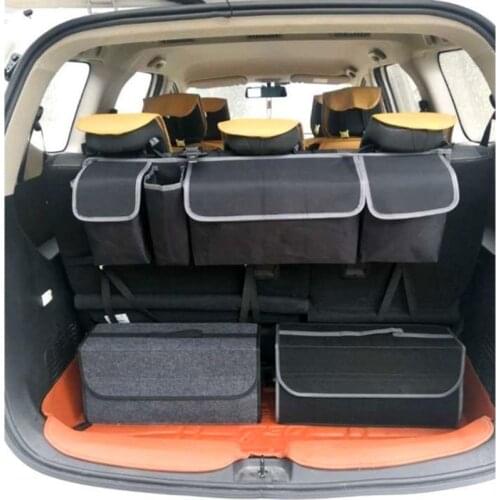 Portable Foldable Car Trunk Organizer Felt Cloth Storage Box Case Auto Interior Stowing Tidying Hanging Storage Bag Oxford Cloth