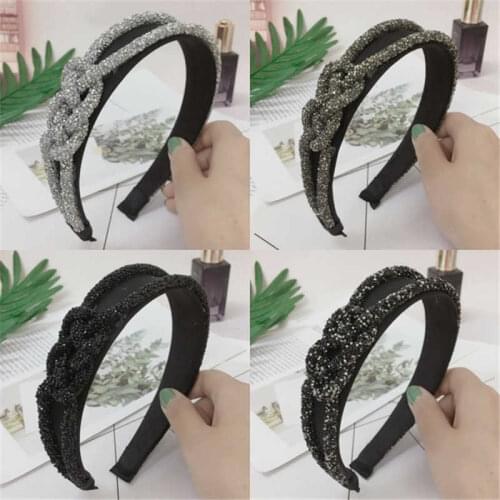 Knot Twist Headband Hairband Tie Band Accessories Hoop Womens Hair Crystal Wide