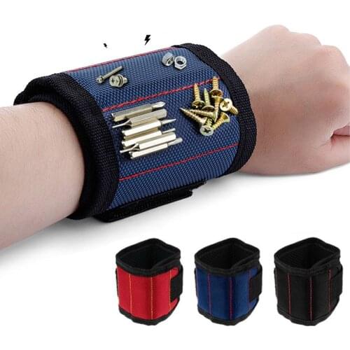 Strong Magnetic Wristband Polyester Magnets Portable Bag Electrician Tool Bag Screws Drill Holder Repair Tools Belt Nails Bits