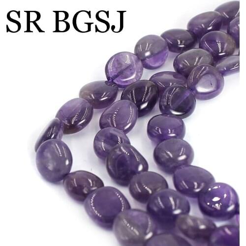 Free Shipping 9-10mm Irregular Nugget Button Purple Quartz Amethyst Beaded Gems Natural Stone Jewelry Making DIY Bead 15inch