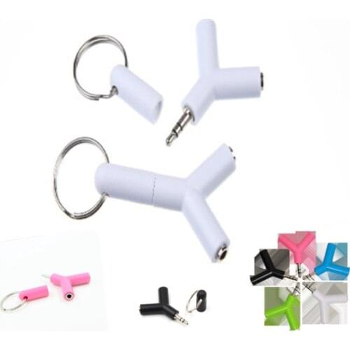 Multicolor 3.5mm Double Jack Adapter to Headphone for Samsumg for iPhone MP3 Player Earphone Splitter Adapter