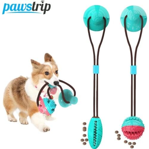 Rubber Dog Toys Suction Cup Dog Push Toy Ball Pet Tooth Cleaning Toothbrush Rubber Biting Dog Chew Toys For Dogs Puppy Toy