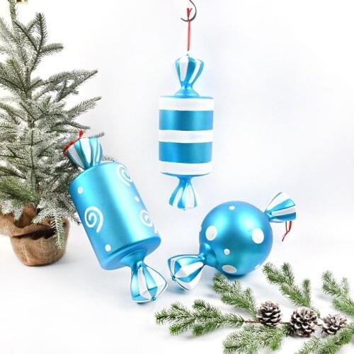 Christmas decoration supplies scene gift ornaments pendant ornaments 40CM blue and white painted decorative supplies