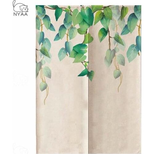 Nordic Plant Door Curtain Bedroom Kitchen Bathroom Feng Shui Curtain Japanese Half Curtain Partition Curtain Noren