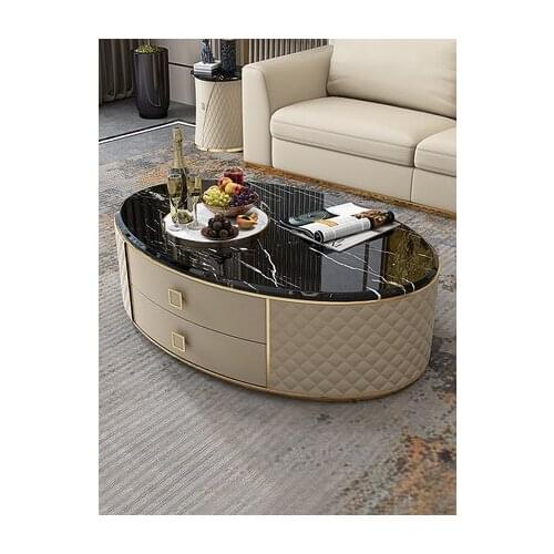Modern European light luxury coffee table TV cabinet combination oval new storage with drawer simple style furniture