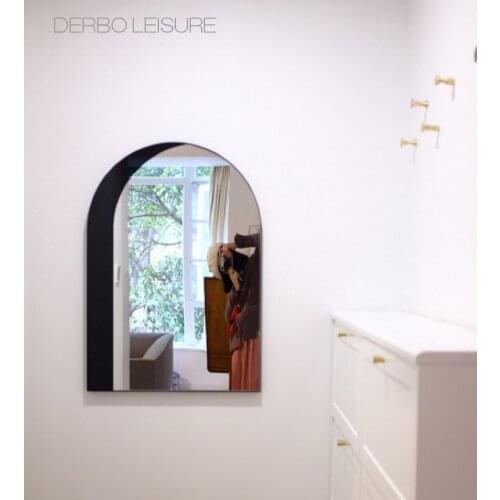 Modern Classic Fashion Loft New Design Nordic Double Color Decoration Wall mounted Nice Arch Door Style Popular Mirror 1PC