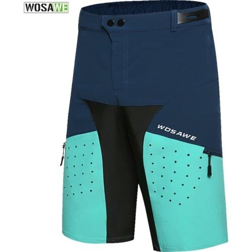 WOSAWE Men Cycling Shorts MTB Downhill Trousers Mountain Bike Bicycle Shorts Water Resistant Loose Fit Outdoor Sports Riding