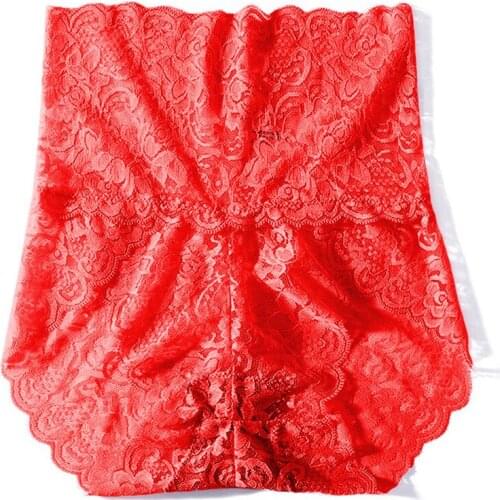 High Waist Lace Underwear Hips Lift Abdomen Transparent Briefs Pure Cotton Underwear Womens Sexy Underwear