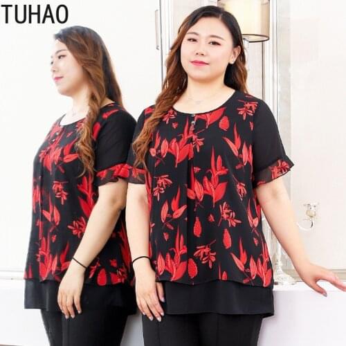 TUHAO Summer Runway Women Blouse Plus Size 10XL 8XL Elegant Offical Buiness Style Mother High Quality Blouses Shirts MS05