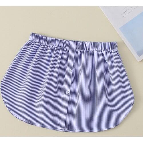 Sweater Is Folded Striped Blue Shirt women Bottom Nd Skirt Nd Fke Hem Cover Crotch Clothes Harajuku skirt