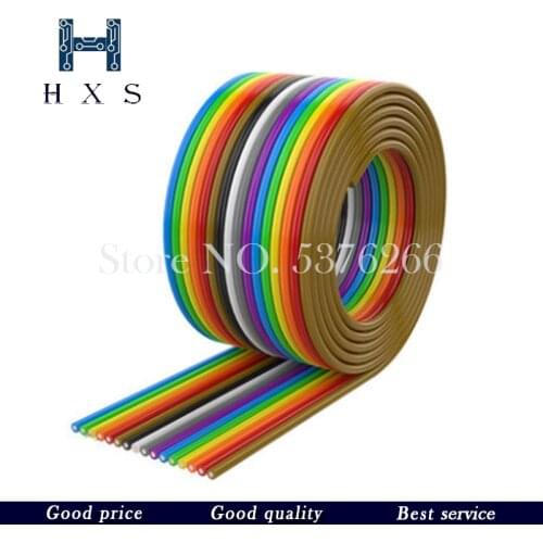 1 Meter 5M 1.27mm 10P 20P 40P DuPont Cable Rainbow Flat Line Support Wire Soldered Connector 20 Way pin For Arduino PCB Diy Kit