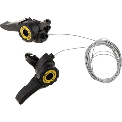 1 Pair 3x 5/6/7 Speed Thumb Gear Shifter Levers with Inner Cables for Mountain
