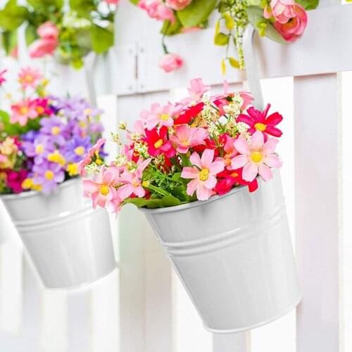 10Pcs Hanging Flower Pots Wall Planter Indoor Outdoor for Railing Fence Balcony Garden Home Decoration with Detachable
