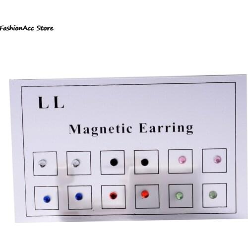 12Pcs/card Magnetic Earring Non Pierced Magnet Ear Tragus Cartilage Lip Labret Stud Nose Ring Jewelry