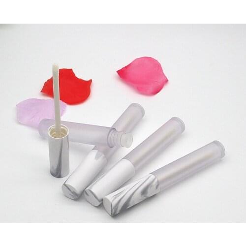 200pcs/lot Travel 4.5ml Empty Liquid Lip Gloss Rouge Tube Case Refill Bottle Clear Frosting White Containers for Cosmetics Tops