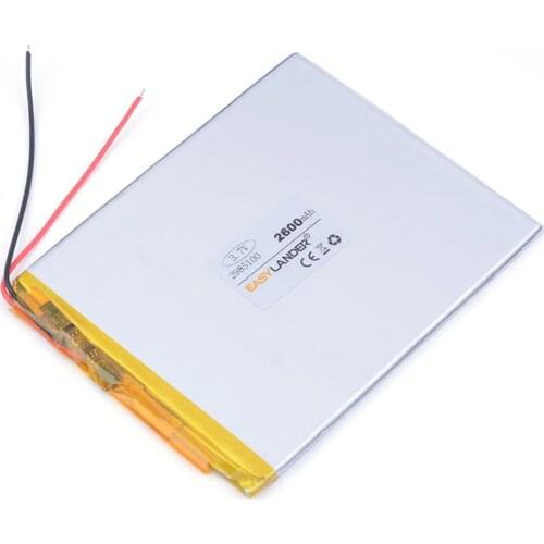 2600MAH 3.7 V, 2985100 Polymer lithium ion battery CE FCC ROHS MSDS quality certification power bank PAD PSP