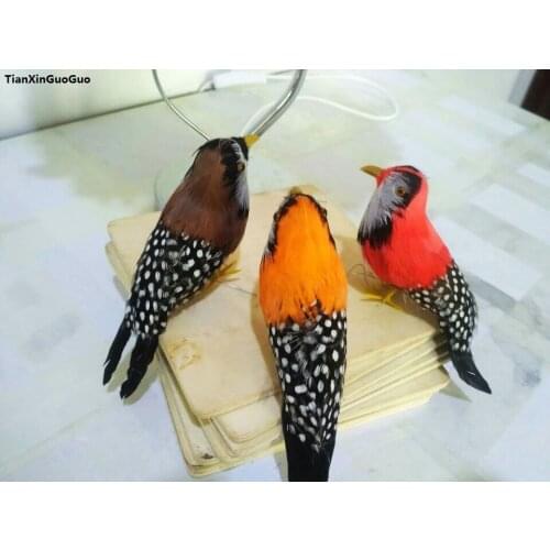 3 pieces a lot cute mini simulation pearl bird model toys polyethylene&furs bird dolls 13cm 2864