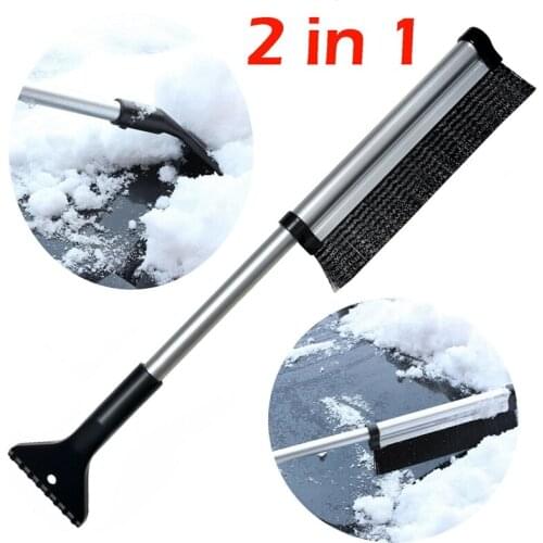 Auto Care Retractable Extendable Telescoping Snow Brush Ice Scraper for Winter Car Vehicle Windshield with Stiff Bristle Brush