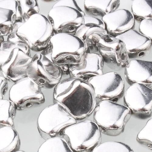 Des Billes De Verre Czech Glass Beads Ginkgo Leaf 7.5*7.5mm Opaque Topaz Luster 3g/bag Two Hole Fashion Earring Beaded Necklace