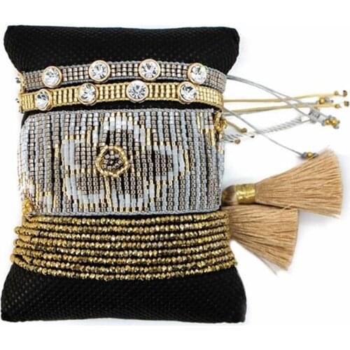 ZHONGVI Fashion Boho Bracelet Women Bileklik Armband Flowers Pattern Handmade Woven Bracelets Female Ethnic Jewelry Wholesale