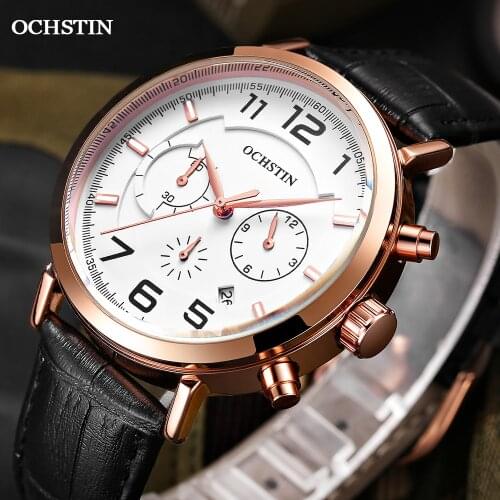 OCHSTIN 2021 Casual Mens Watch Chronograph Male Original Quartz Wristwatches Gift for Man часы мужские Waterproof Clock GQ6105