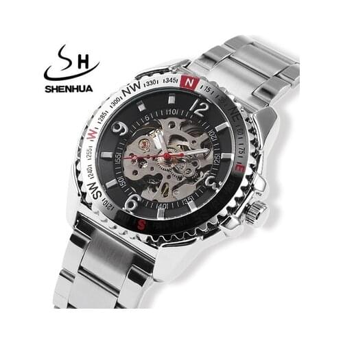 Mens Watch Automatic Mechanical Watch Fashion Casual Hollow Big Dial Six-pin Multi-function Calendar 24-hour Gift Box Packaging