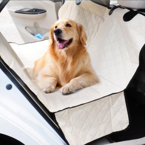 Dog Car Rear Seat Cover Travel Anti Biting Pet Mat With Ear Waterproof Beige High Qulity Mats Hammock Protector Dirt Resistant