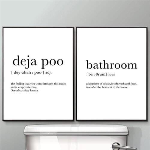 Black White Quote Canvas Prints Spanish Deja Poo Minimalist Poster Bathroom Signs Painting Toilet WC Wall Art Decoration 195