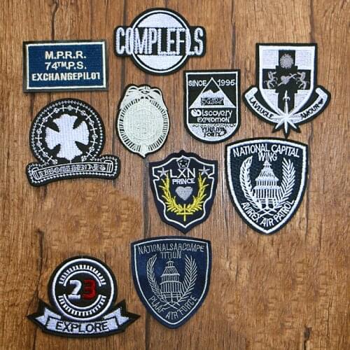 Four Leaf Clover Number 23 FBI Police Shield Totem Icon Embroidery Applique Patch for Clothing DIY Sew up Badge on the Backpack