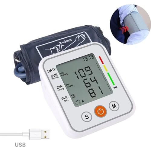 Digital Upper Arm Blood Pressure Monitor BP Automatic Pressure Tonometer Sphygmomanometer Arm Tensiometer Blood Pressure Meter