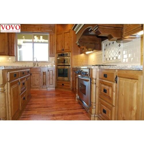 American style solid wood kitchen cabinet design