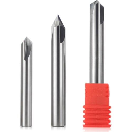 HRC 55 Degree Polishing Angle Milling Tool 3 Flutes Tungsten Steel Alloy End Mill For Aluminum 60 90 120 Chamfering Deg