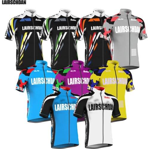2021 new LairschDan brand cycling jersey top mtb clothing men short sleeve quick dry bicycle t-shirt blue polyester bike jersey