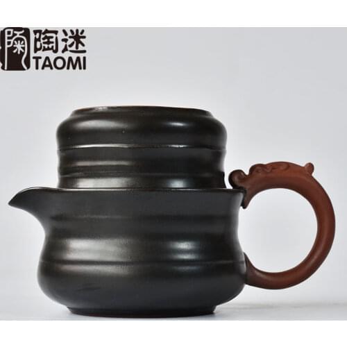 [GRANDNESS] Tea Set Include 1 Pot 1 Cup Travel Tea Set Portable Vintage Coarse Pottery Pot Cup Japanese Style Teapot Ceramic