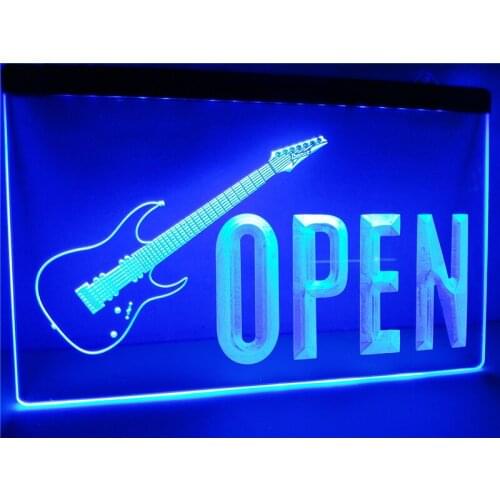 LK854- OPEN Guitars Rock n Roll LED Neon Light Sign home decor crafts